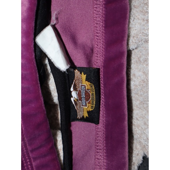 Harley Davidson Swim Suit Women Large Purple 2 Piece Crushed Velvet EUC Swimming - Picture 5 of 7